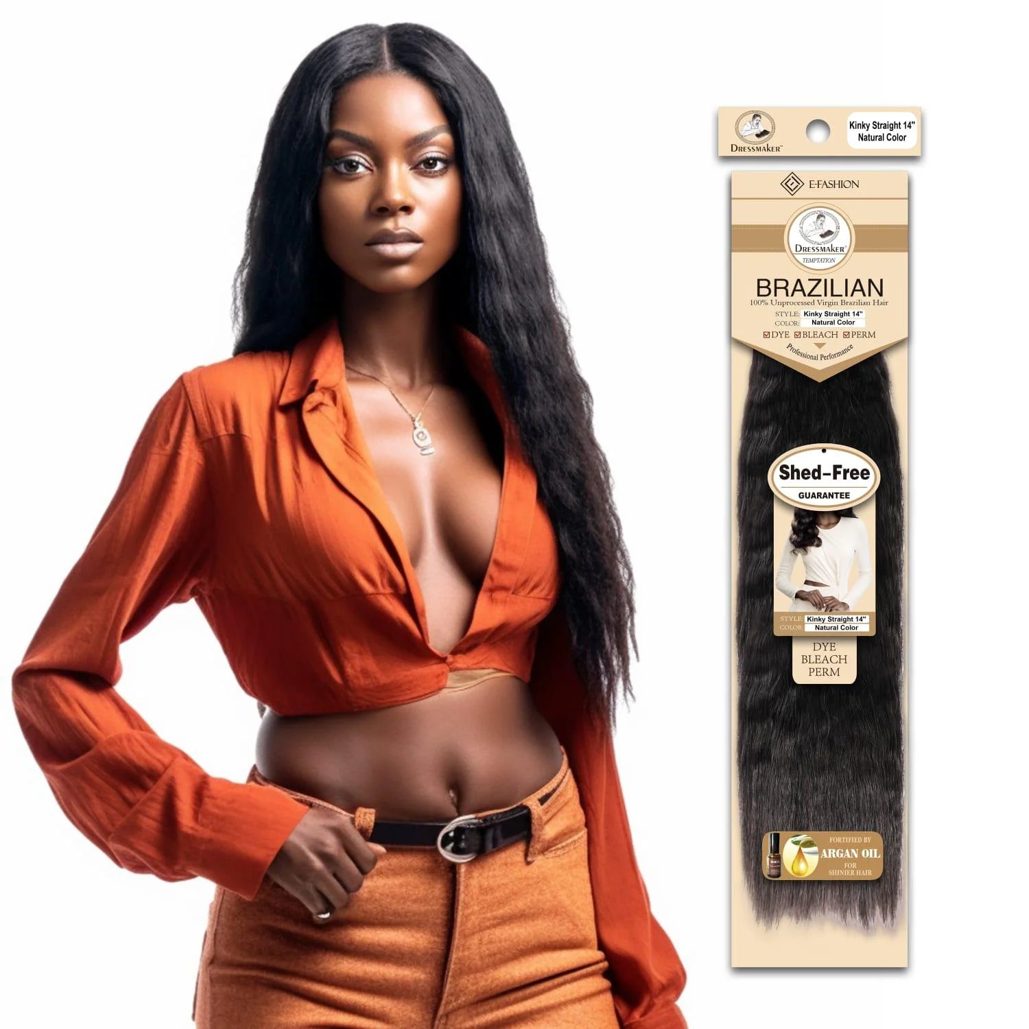 Temptation Kinky Straight 100% Unprocessed Virgin Brazillian Hair Weave