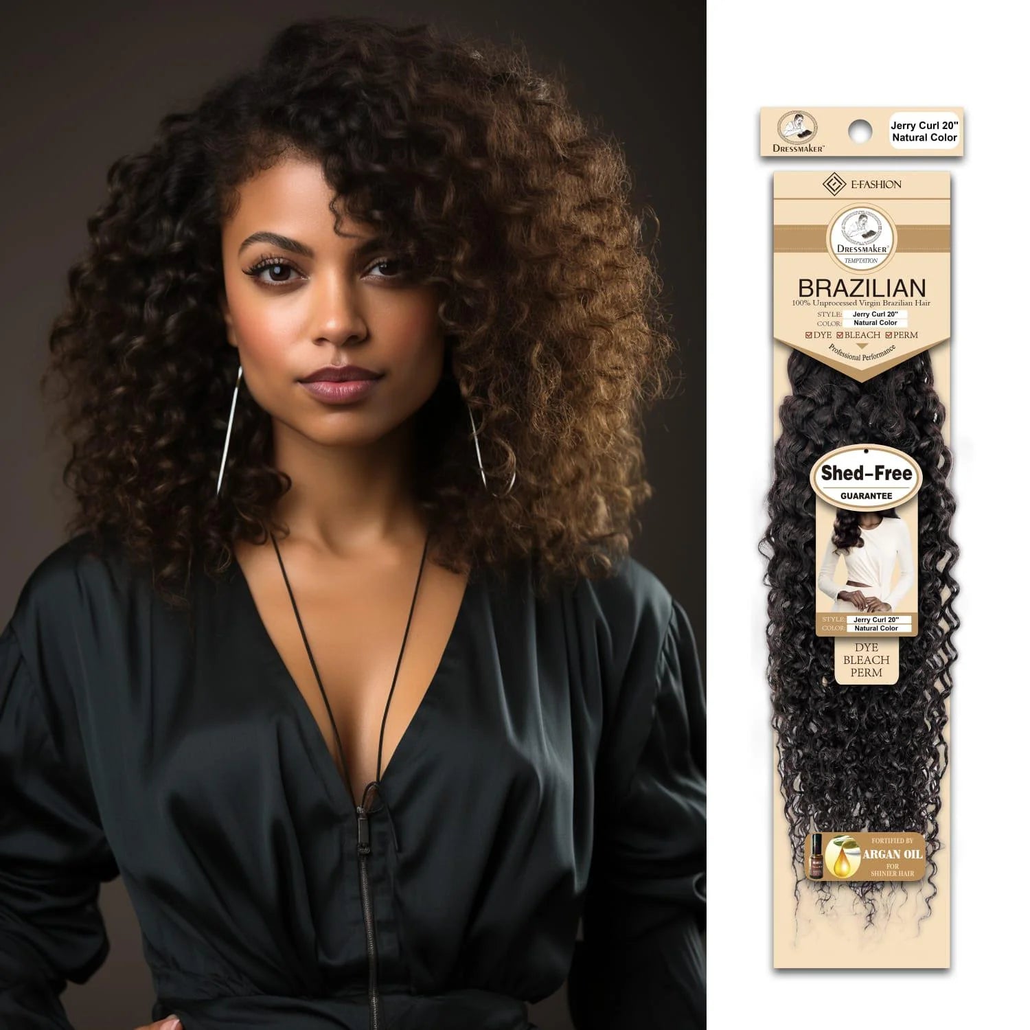 Temptation Jerry Curl 100% Unprocessed Virgin Brazillian Hair Weave