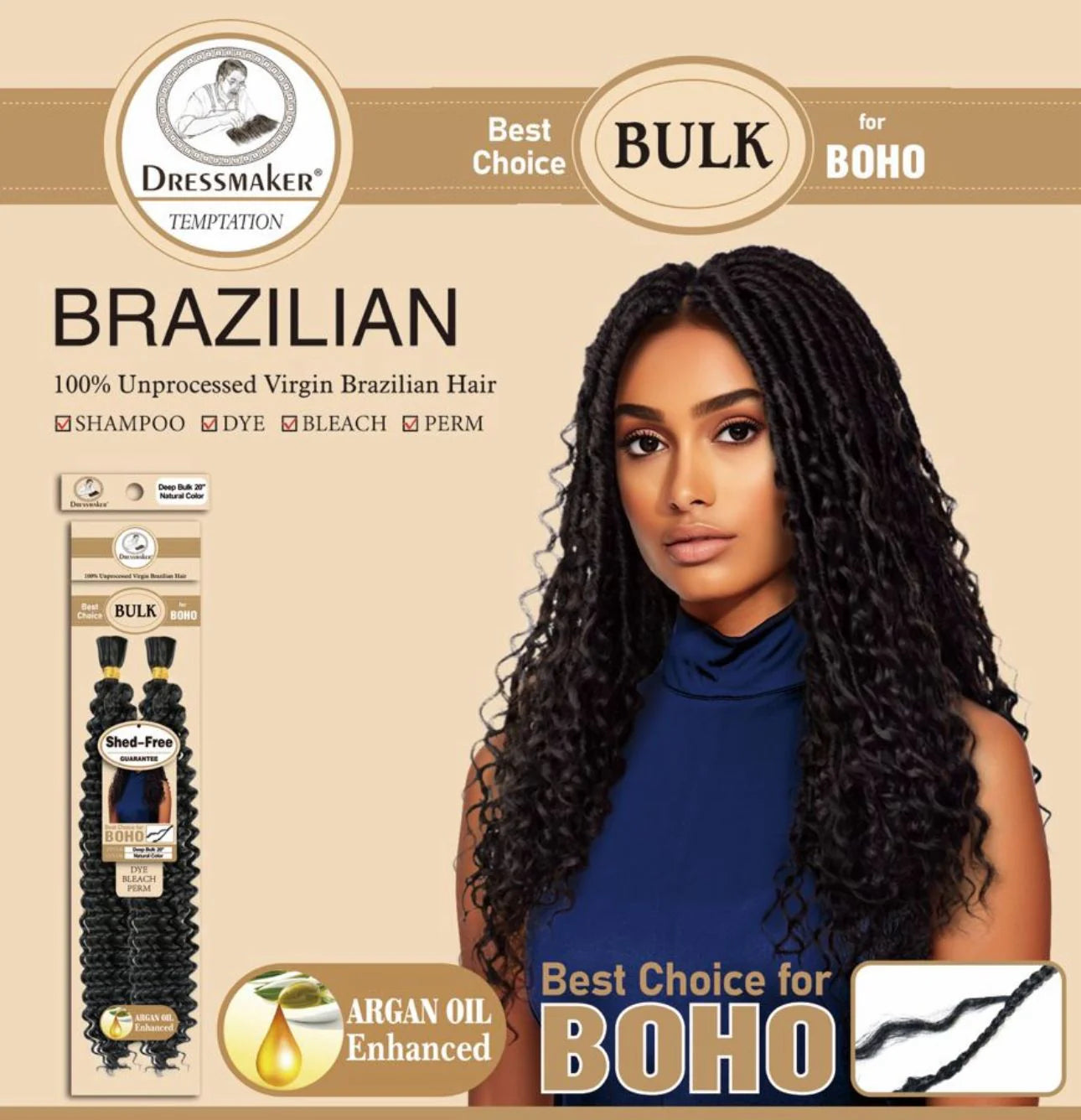 Temptation Deep Wave Bulk 100% Unprocessed Virgin Brazillian Hair