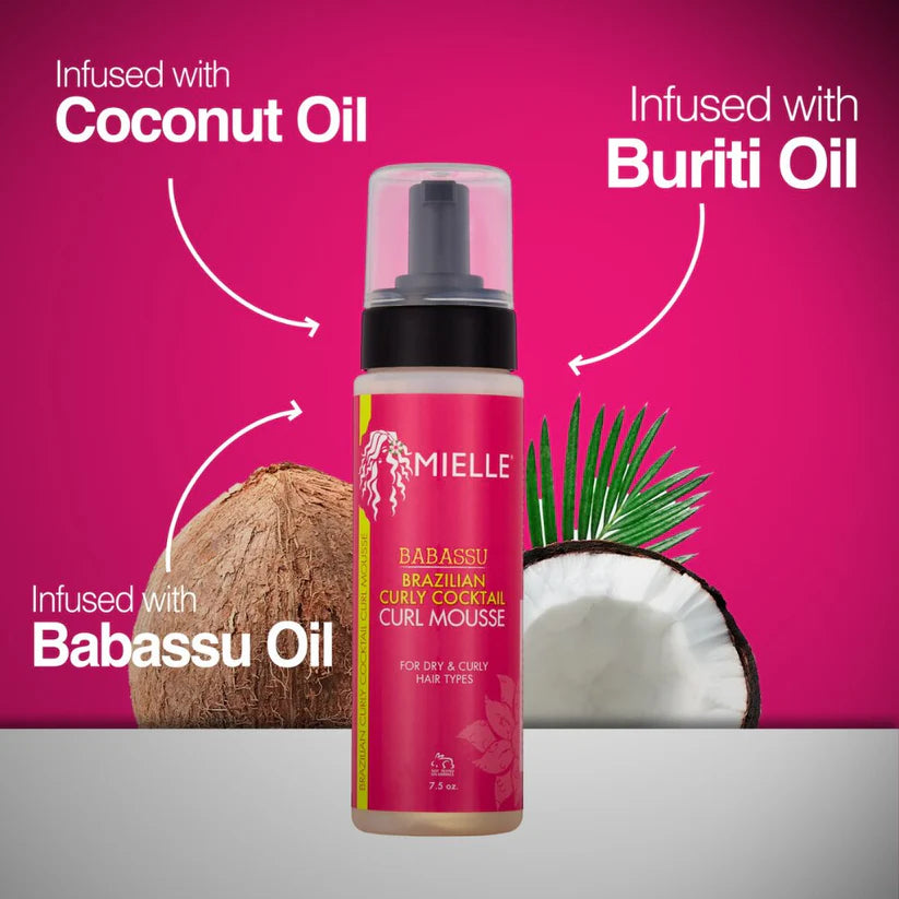 Babassu Brazilian Curl Cocktail Curl Mousse For Dry And Itchy Hair Types