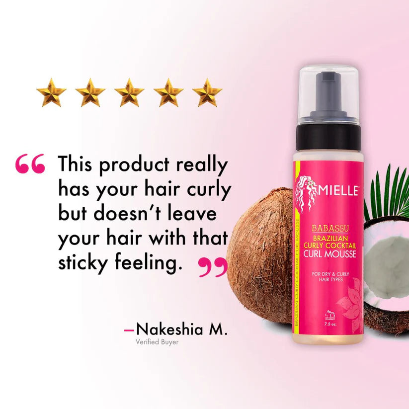Babassu Brazilian Curl Cocktail Curl Mousse For Dry And Itchy Hair Types