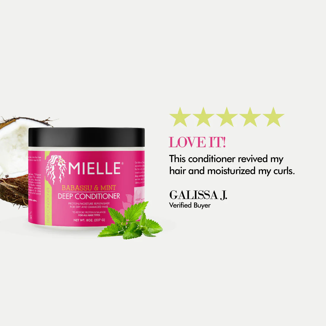 Babassu & Mint Deep Conditioner Protein/Moisture Replenisher For Dry And Damaged Hair