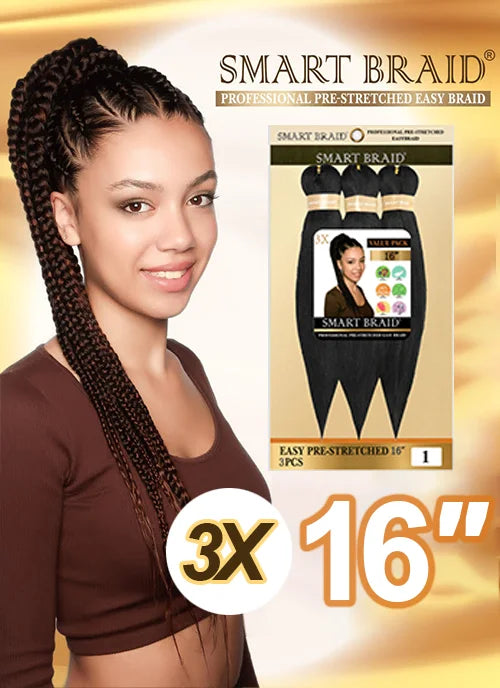 Easy Pre-Stretched Braid 16" X 3 Pieces
