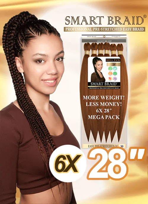 Easy Pre-Stretched Braid 28" X 6 Pieces
