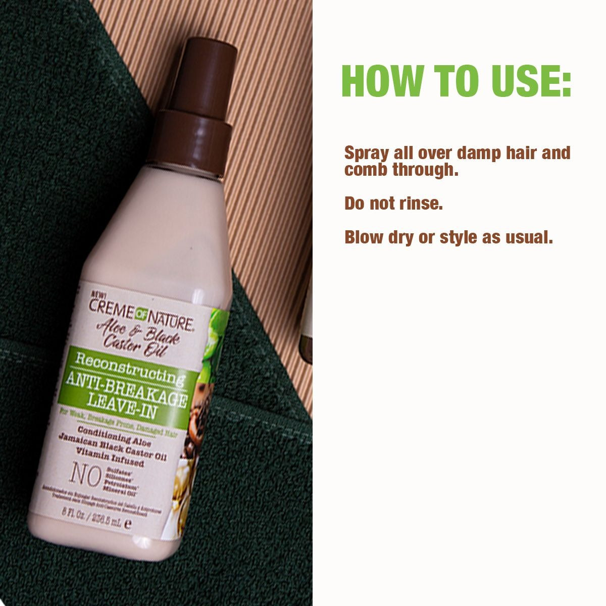 Aloe & Black Castor Oil Anti Breakage Leave In