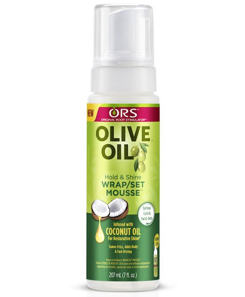 Olive Oil Hold And Shine Wrap Set Mousse With Coconut Oil